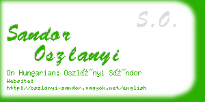 sandor oszlanyi business card